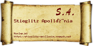 Stieglitz Apollónia névjegykártya